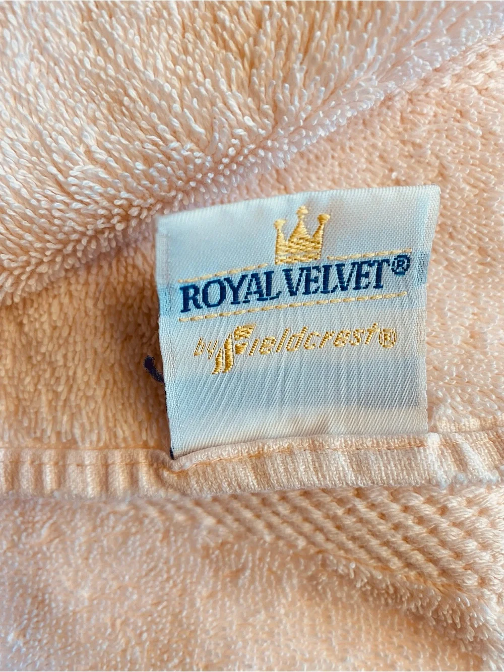 VTG Fieldcrest Royal Velvet Towels Pale Pink Rose 100% Cotton 2 Bath 2 Hand USA